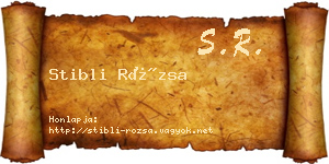 Stibli Rózsa névjegykártya